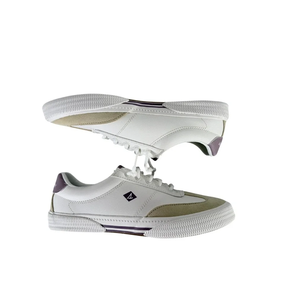 Sperry Pier Wave Refresh White Beige & Purple Womens Shoe Size 9